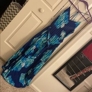 Blue floral maxi dress
